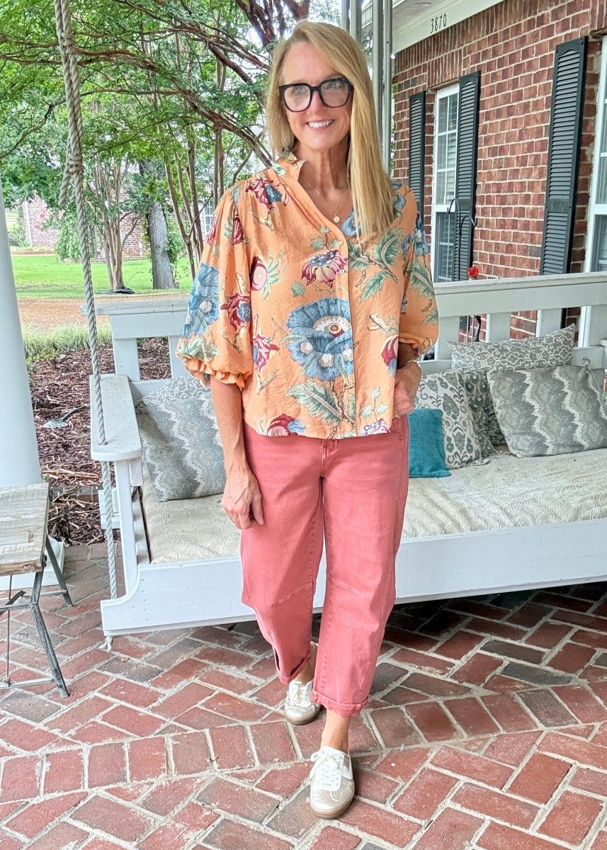 Barrel Leg Color Denim Pants - Cabernet | Zenana - Barrel Jeans/Pants -Jimberly's Boutique-Olive Branch-Mississippi