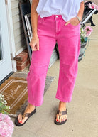 Barrel Leg Color Denim Pants - Hot Pink | Zenana - Barrel Jeans/Pants - Jimberly's Boutique - Olive Branch - Mississippi