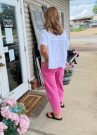 Barrel Leg Color Denim Pants - Hot Pink | Zenana - Barrel Jeans/Pants - Jimberly's Boutique - Olive Branch - Mississippi
