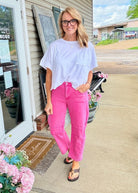 Barrel Leg Color Denim Pants - Hot Pink | Zenana - Barrel Jeans/Pants - Jimberly's Boutique - Olive Branch - Mississippi