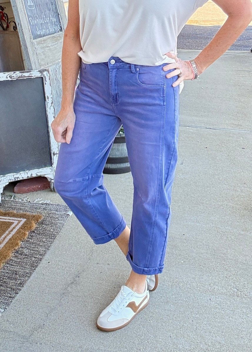 Barrel Leg Color Denim Pants - Marlin | Zenana - Barrel Jeans/Pants - Jimberly's Boutique - Olive Branch - Mississippi