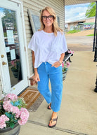Barrel Leg Color Denim Pants - Ocean Blue | Zenana - Barrel Jeans/Pants -Jimberly's Boutique-Olive Branch-Mississippi