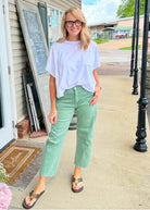 Barrel Leg Color Denim Pants - Olive | Zenana - Barrel Jeans/Pants -Jimberly's Boutique-Olive Branch-Mississippi