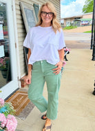 Barrel Leg Color Denim Pants - Olive | Zenana - Barrel Jeans/Pants -Jimberly's Boutique-Olive Branch-Mississippi