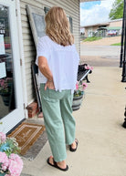 Barrel Leg Color Denim Pants - Olive | Zenana - Barrel Jeans/Pants -Jimberly's Boutique-Olive Branch-Mississippi