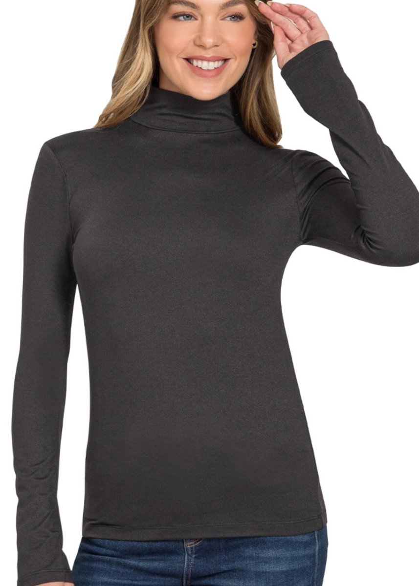 Basic Mock Neck Top - Black - mock neck top - Jimberly's Boutique - Olive Branch - Mississippi