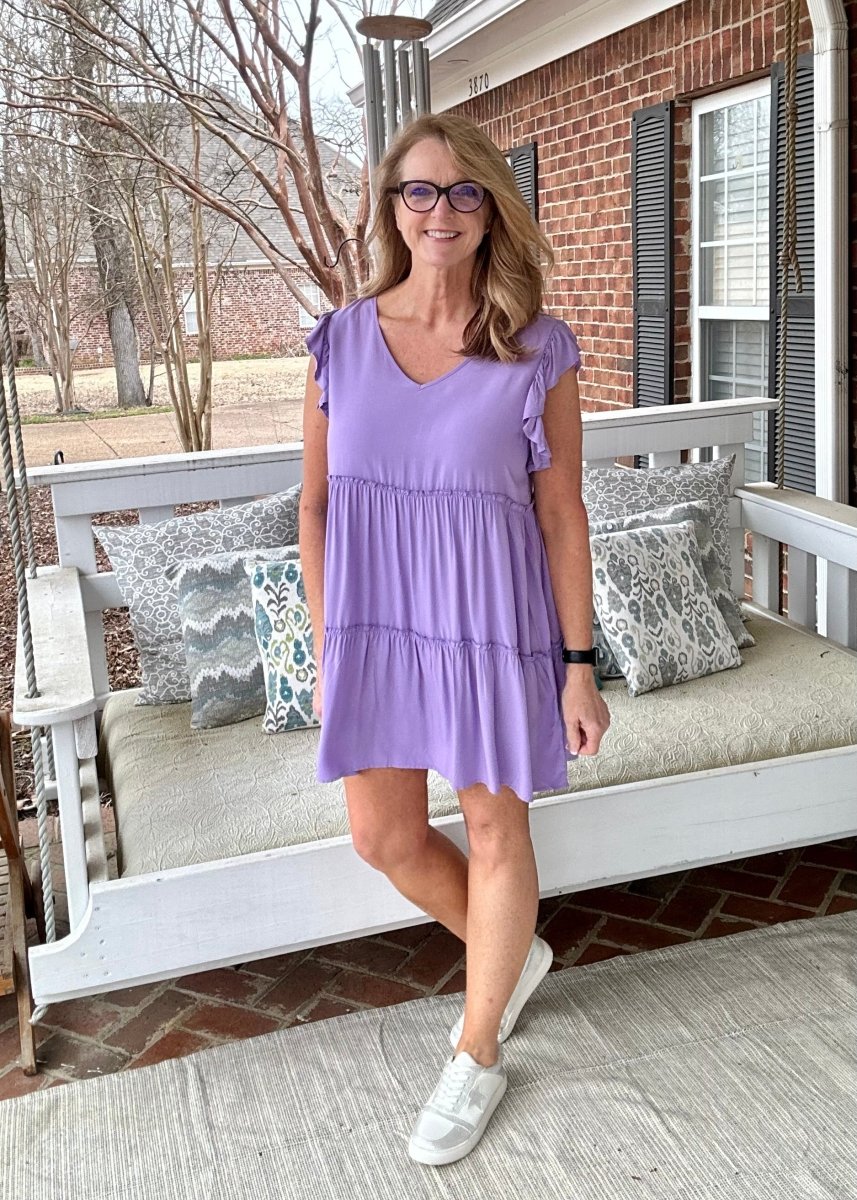 Basically Beautiful V Neck Dress - Lavender - Casual Dress -Jimberly's Boutique-Olive Branch-Mississippi
