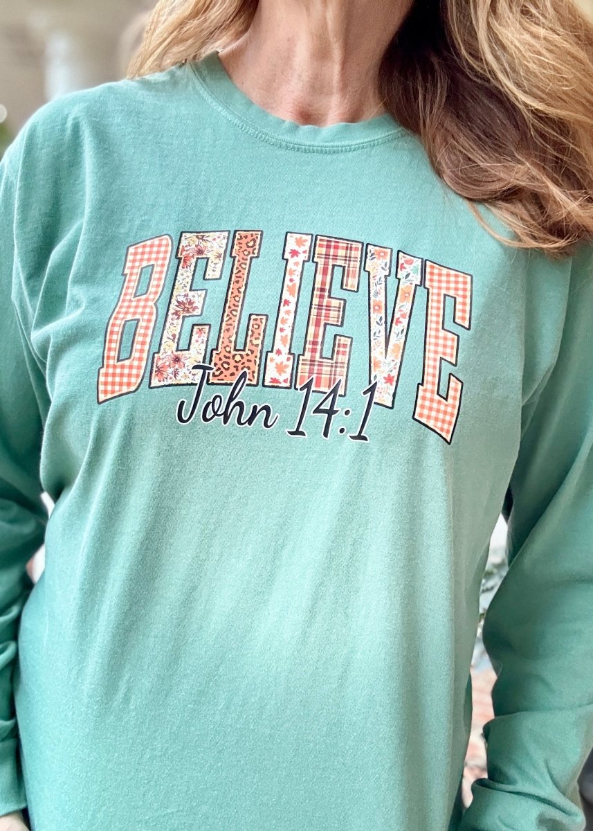 Believe Comfort Colors Long Sleeve - Long Sleeve Comfort Colors - Jimberly's Boutique - Olive Branch - Mississippi