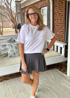 Belt Loop Skort - Charcoal - skort -Jimberly's Boutique-Olive Branch-Mississippi