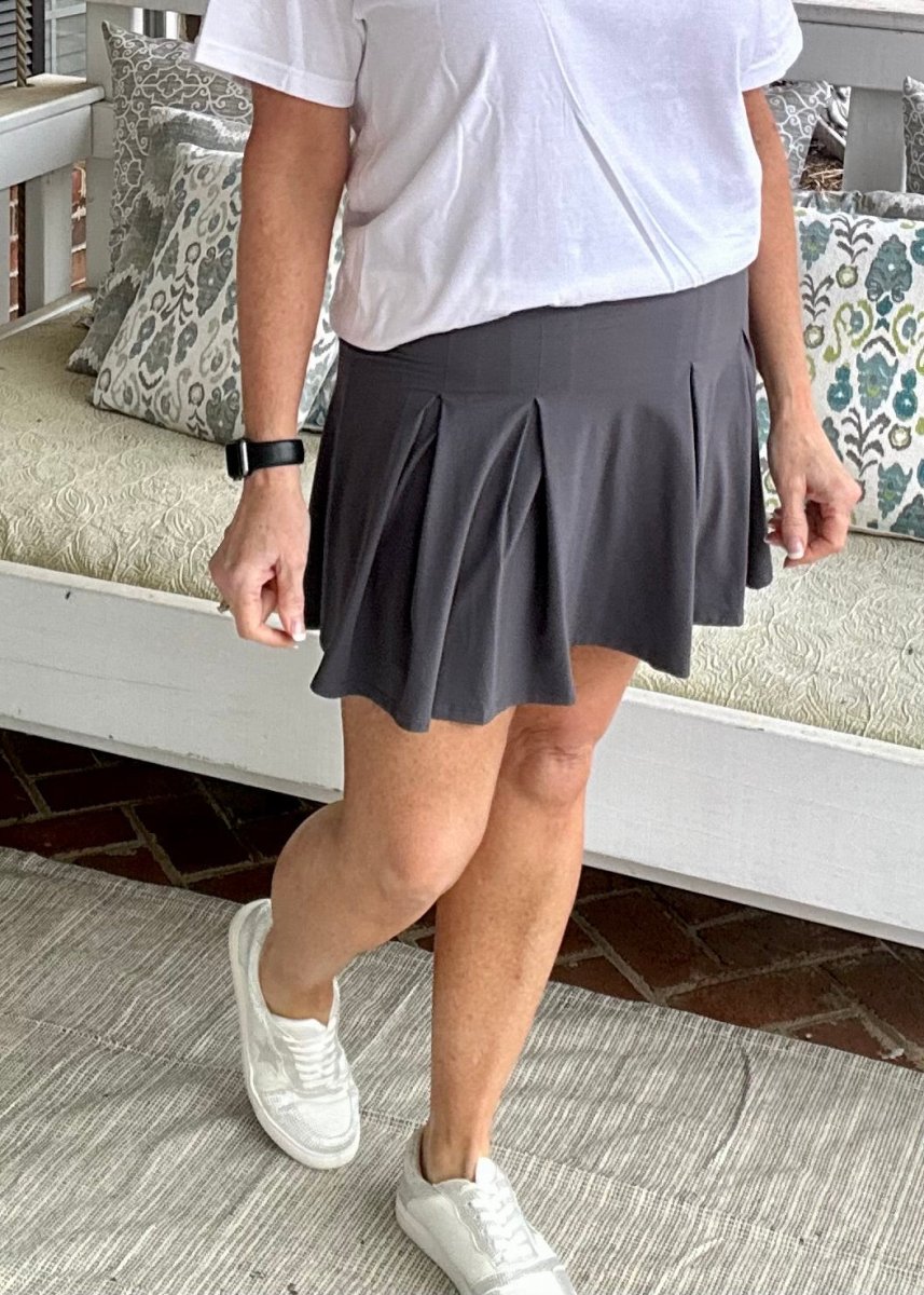 Belt Loop Skort - Charcoal - skort -Jimberly's Boutique-Olive Branch-Mississippi