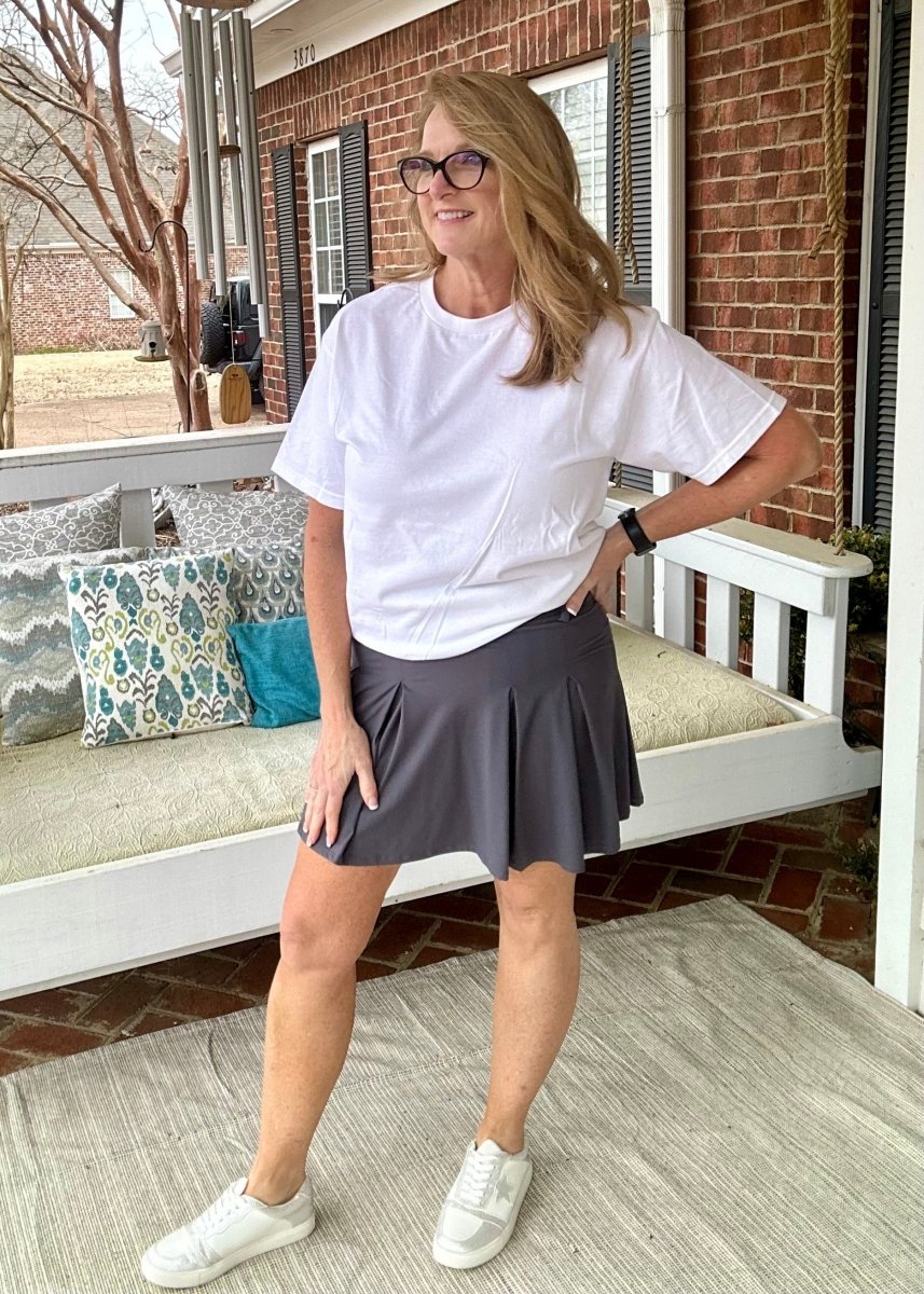 Belt Loop Skort - Charcoal - skort -Jimberly's Boutique-Olive Branch-Mississippi