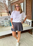 Belt Loop Skort - Charcoal - skort -Jimberly's Boutique-Olive Branch-Mississippi