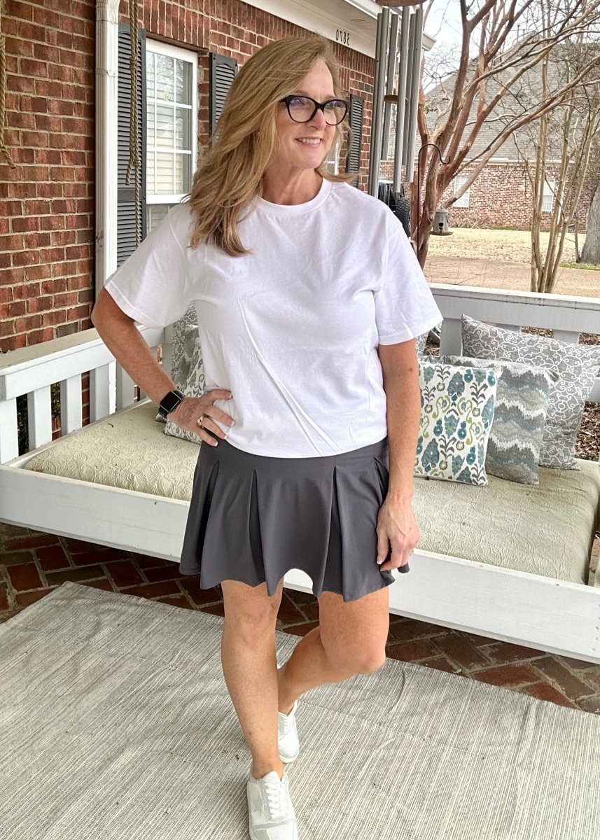 Belt Loop Skort - Charcoal - skort -Jimberly's Boutique-Olive Branch-Mississippi