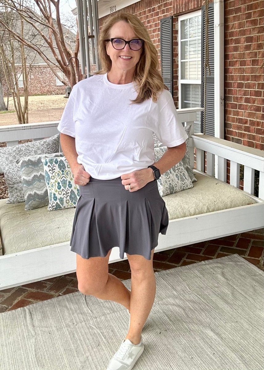 Belt Loop Skort - Charcoal - skort -Jimberly's Boutique-Olive Branch-Mississippi