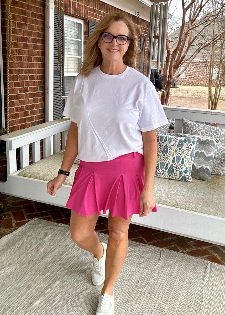 Belt Loop Skort - Sonic Pink - skort -Jimberly's Boutique-Olive Branch-Mississippi