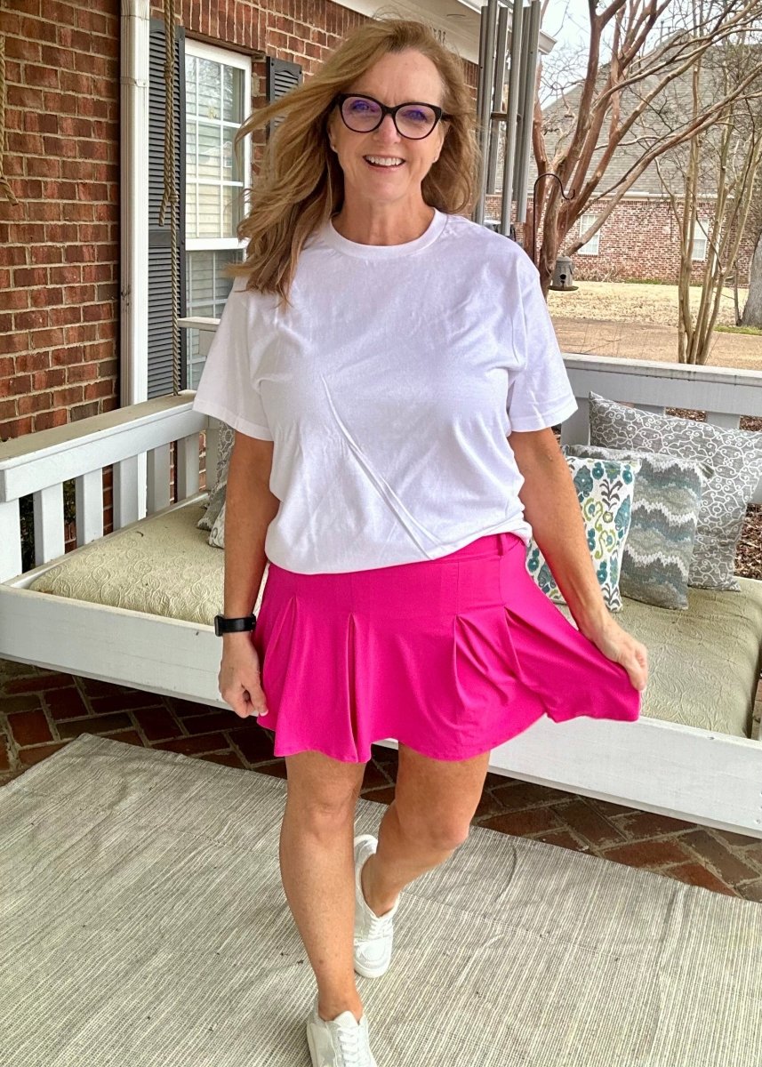 Belt Loop Skort - Sonic Pink - skort -Jimberly's Boutique-Olive Branch-Mississippi