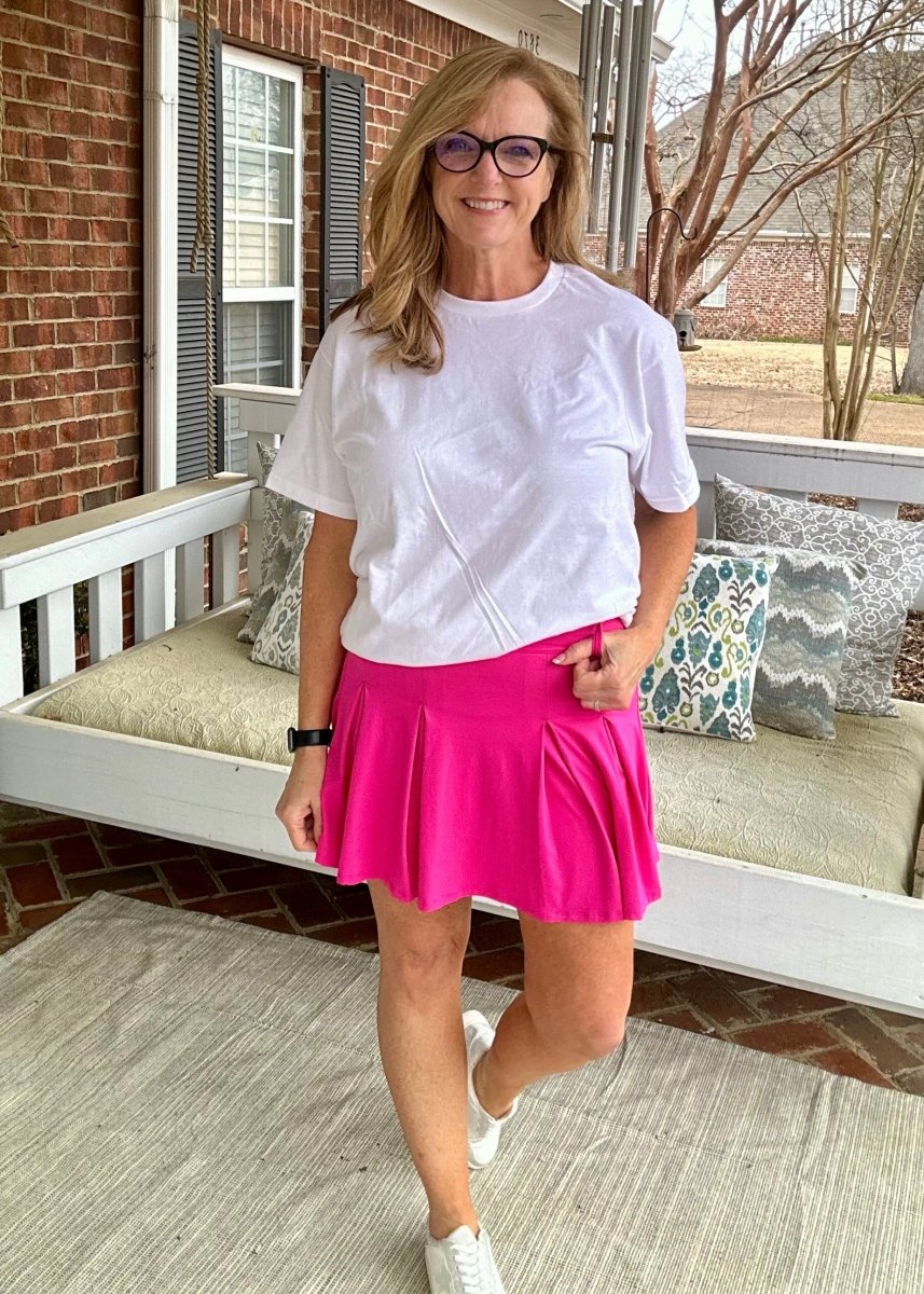 Belt Loop Skort - Sonic Pink - skort -Jimberly's Boutique-Olive Branch-Mississippi