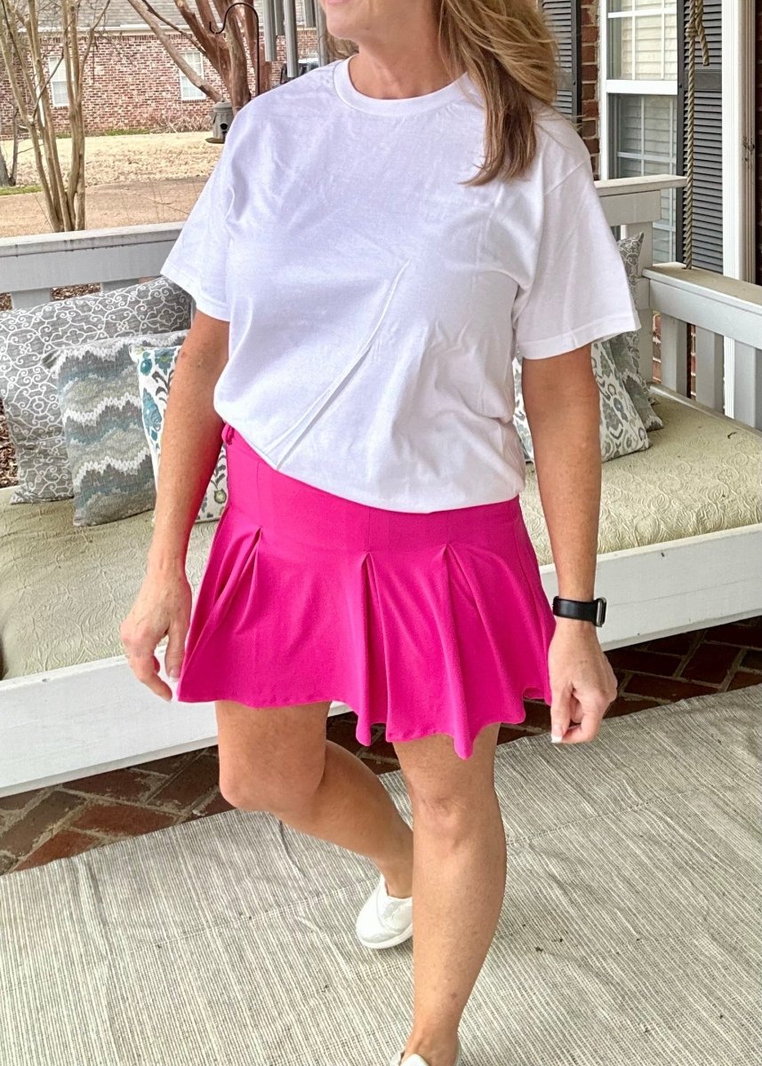 Belt Loop Skort - Sonic Pink - skort -Jimberly's Boutique-Olive Branch-Mississippi