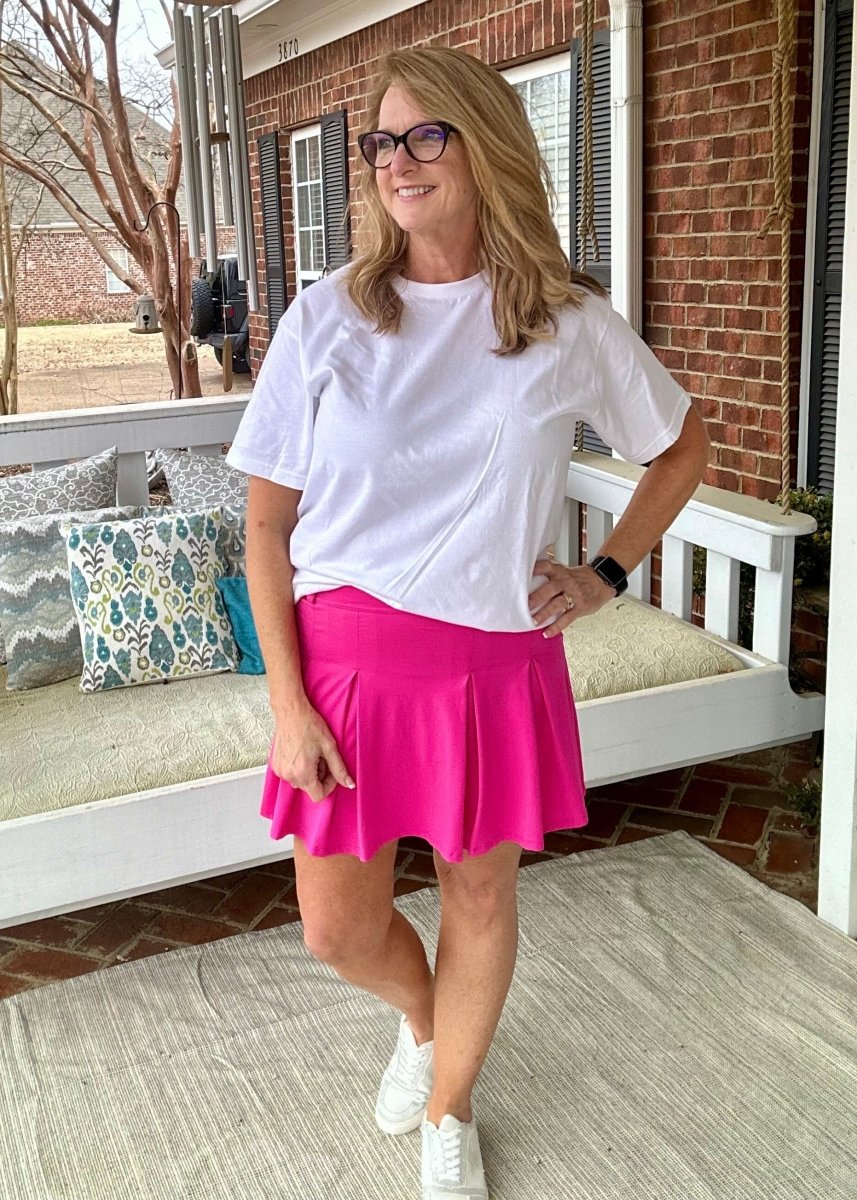 Belt Loop Skort - Sonic Pink - skort -Jimberly's Boutique-Olive Branch-Mississippi