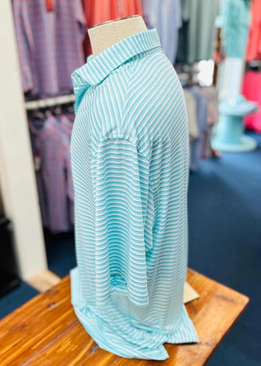 Bermuda Performance Polo | Domingo Stripe | Antigua Blue - Southern Marsh Polo -Jimberly's Boutique-Olive Branch-Mississippi