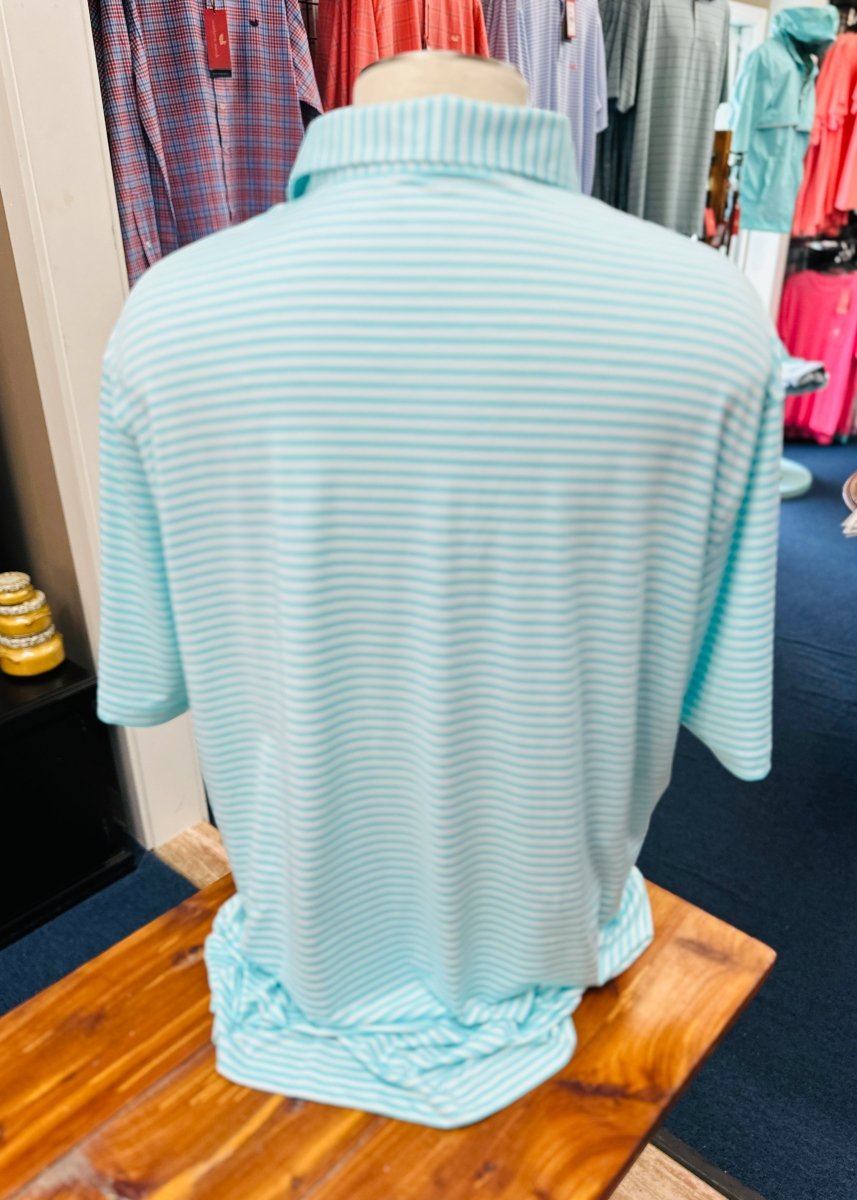 Bermuda Performance Polo | Domingo Stripe | Antigua Blue - Southern Marsh Polo -Jimberly's Boutique-Olive Branch-Mississippi