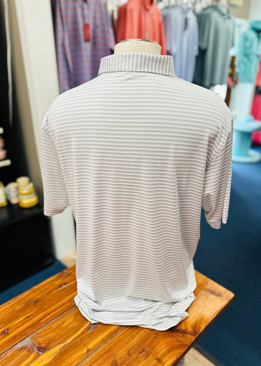 Bermuda Performance Polo | Domingo Stripe | Light Gray - Southern Marsh Polo -Jimberly's Boutique-Olive Branch-Mississippi