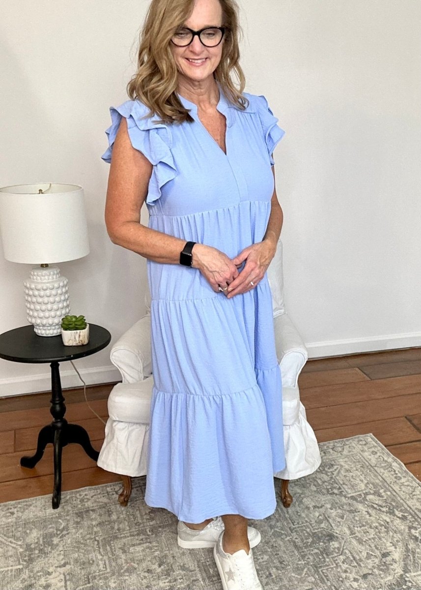 Best Foot Forward | Midi Dress | Light Blue - Umgee Dress -Jimberly's Boutique-Olive Branch-Mississippi