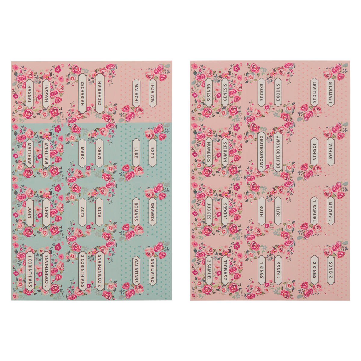 Bible Indexing Tabs Floral Pink & Teal - Jimberly's Boutique - Olive Branch - Mississippi