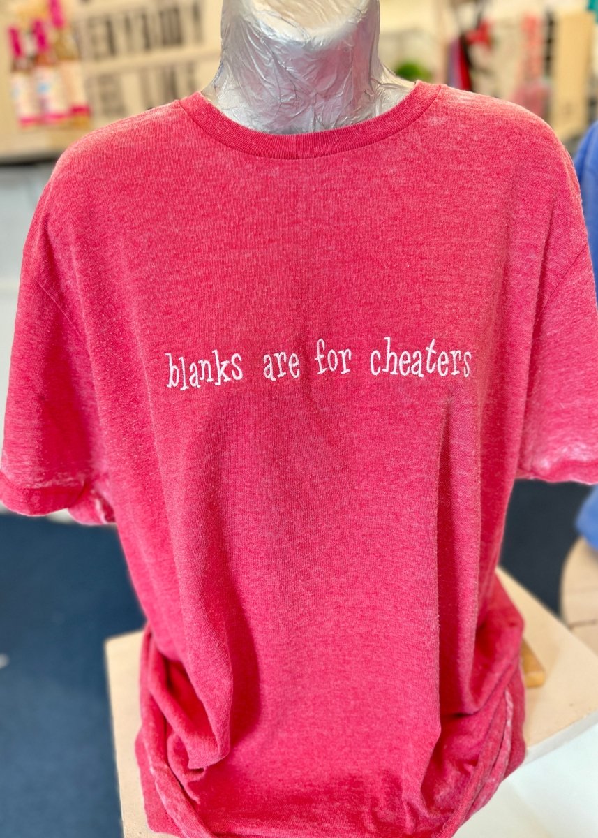 Blanks Are For Cheaters Embroidered Acid Wash SS Tshirt - Embroidered Comfort Colors - Jimberly's Boutique - Olive Branch - Mississippi