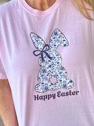 Blue Floral Easter Bunny Graphic Tee - Graphic Tee - Jimberly's Boutique - Olive Branch - Mississippi