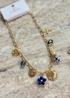 Blue Porcelain Heart Cross Charm Necklace - Jimberly's Boutique - Olive Branch - Mississippi