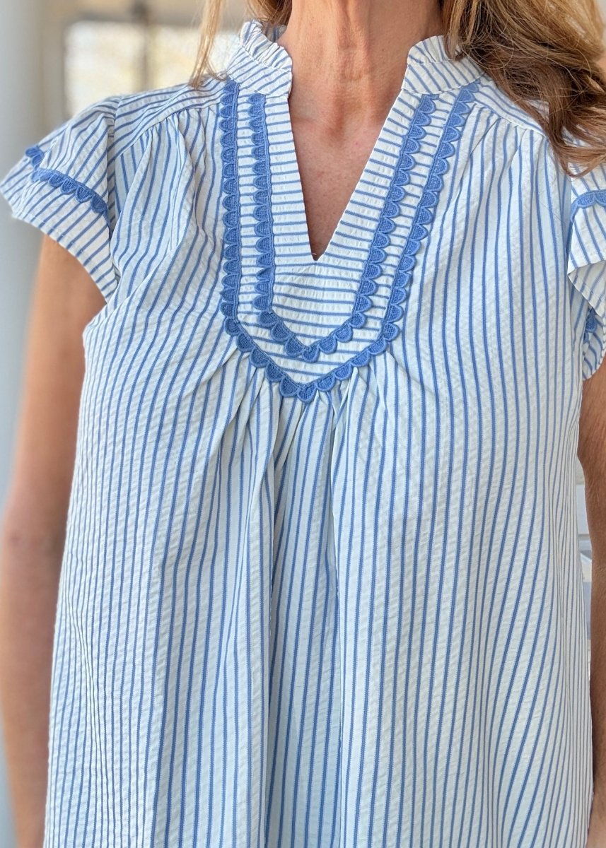 Blue Skies Flutter Sleeve Top | Umgee - Umgee Top - Jimberly's Boutique - Olive Branch - Mississippi