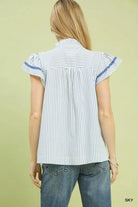 Blue Skies Flutter Sleeve Top | Umgee - Umgee Top - Jimberly's Boutique - Olive Branch - Mississippi