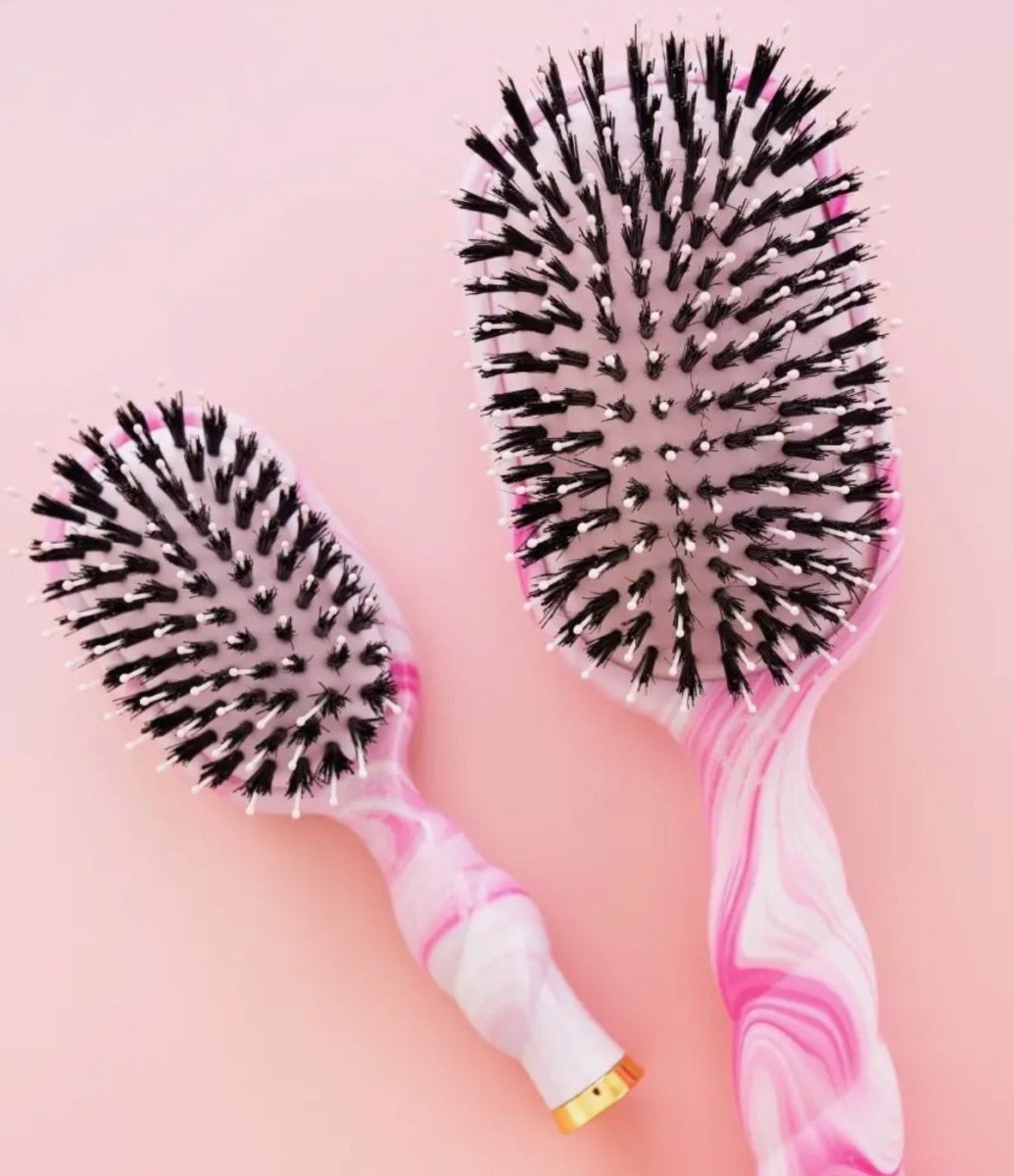 Boar Bristle Hair Brush - Full Size - Pinch Me Pink - Teleties Hair Brush -Jimberly's Boutique-Olive Branch-Mississippi