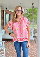 Boho Bloom Border Top | Umgee (S - 2X) - Casual Top - Jimberly's Boutique - Olive Branch - Mississippi