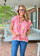 Boho Bloom Border Top | Umgee (S - 2X) - Casual Top - Jimberly's Boutique - Olive Branch - Mississippi