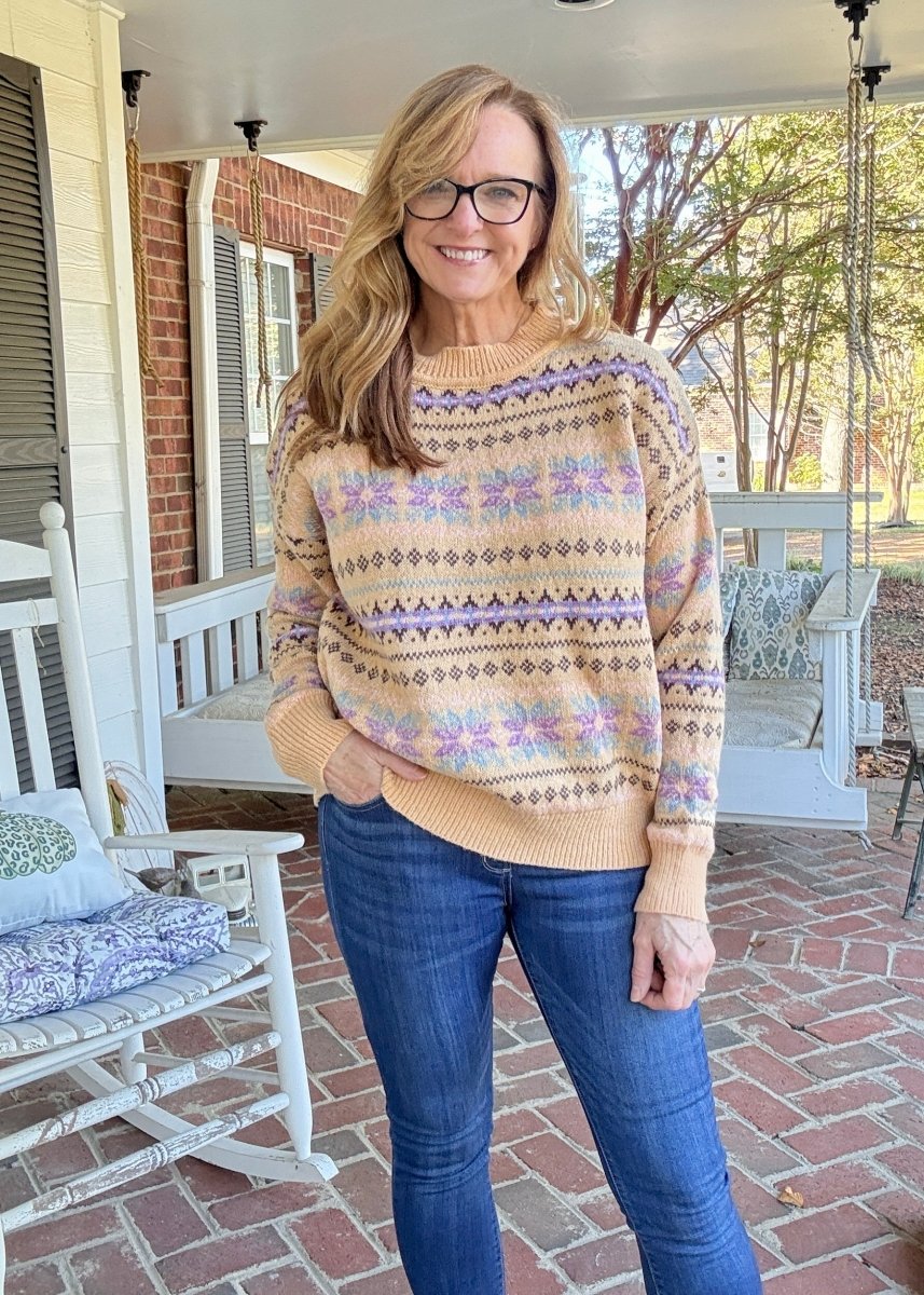 Boho Patterned Sweater - Butter | Easel - sweater - Jimberly's Boutique - Olive Branch - Mississippi