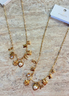 Bow Heart Rhinestone Flower Charm Necklace - Jimberly's Boutique - Olive Branch - Mississippi