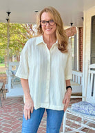 Boxy Button Down Top - Cream - Umgee Top - Jimberly's Boutique - Olive Branch - Mississippi