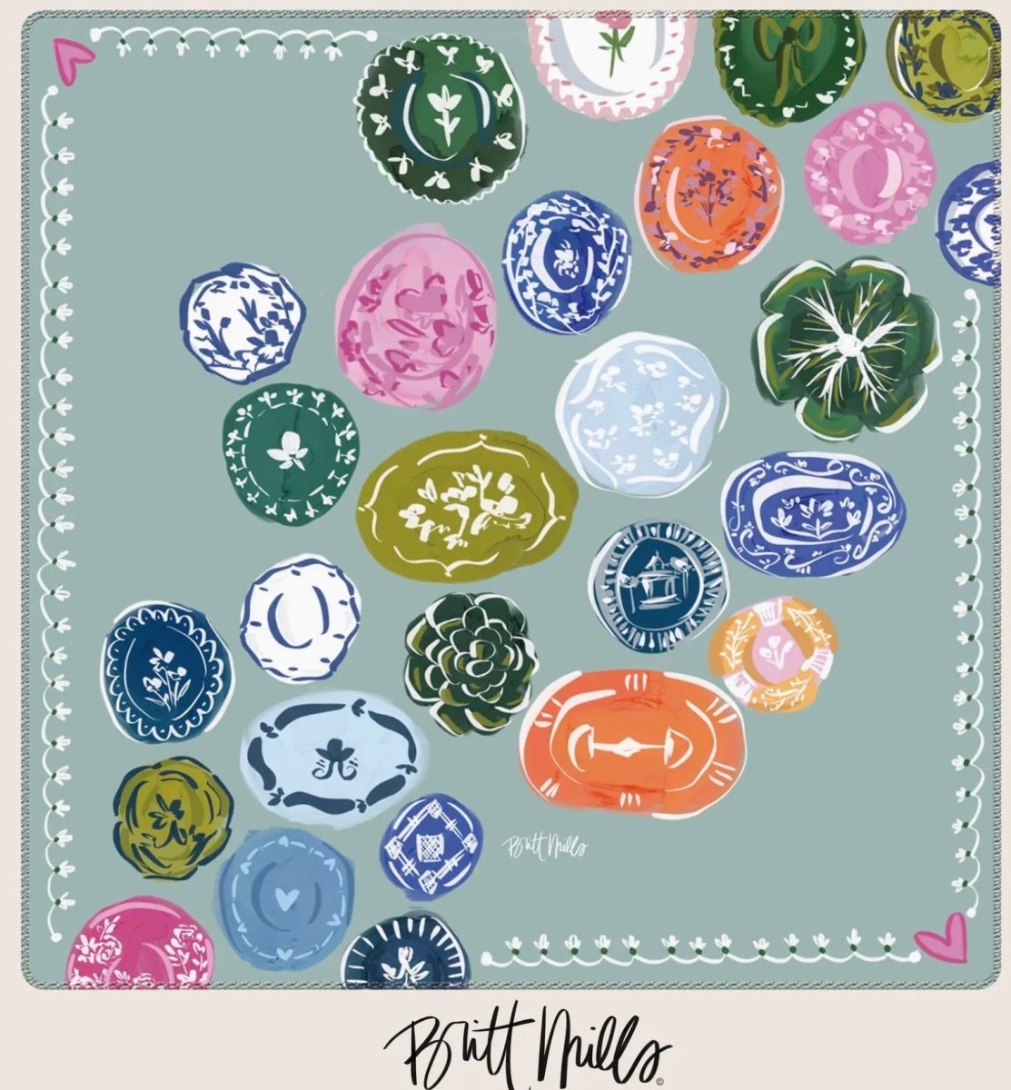 Britt Mills Mahjong Mat | Willow - Mahjong Mat -Jimberly's Boutique-Olive Branch-Mississippi