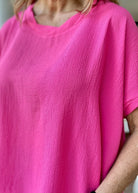 Bubble Airflow Short Sleeve Top - Fuchsia - Casual Top - Jimberly's Boutique - Olive Branch - Mississippi