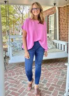 Bubble Airflow Short Sleeve Top - Lt Mauve - Casual Top - Jimberly's Boutique - Olive Branch - Mississippi