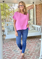 Bubble Airflow Short Sleeve Top - Lt Mauve - Casual Top - Jimberly's Boutique - Olive Branch - Mississippi