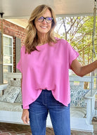 Bubble Airflow Short Sleeve Top - Lt Mauve - Casual Top - Jimberly's Boutique - Olive Branch - Mississippi