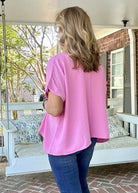 Bubble Airflow Short Sleeve Top - Lt Mauve - Casual Top - Jimberly's Boutique - Olive Branch - Mississippi