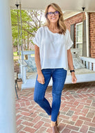 Bubble Airflow Short Sleeve Top - Off White - Casual Top - Jimberly's Boutique - Olive Branch - Mississippi