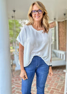 Bubble Airflow Short Sleeve Top - Off White - Casual Top - Jimberly's Boutique - Olive Branch - Mississippi