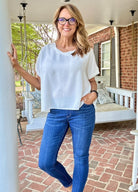 Bubble Airflow Short Sleeve Top - Off White - Casual Top - Jimberly's Boutique - Olive Branch - Mississippi