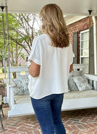 Bubble Airflow Short Sleeve Top - Off White - Casual Top - Jimberly's Boutique - Olive Branch - Mississippi