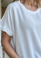 Bubble Airflow Short Sleeve Top - Off White - Casual Top - Jimberly's Boutique - Olive Branch - Mississippi